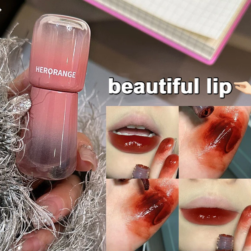 Mirror Water Glossy Lip Glaze Moisturizing Waterproof Jelly Red Liquid Lipstick Non-stick Cup Lasting Pink Lips Tint Makeup Fast