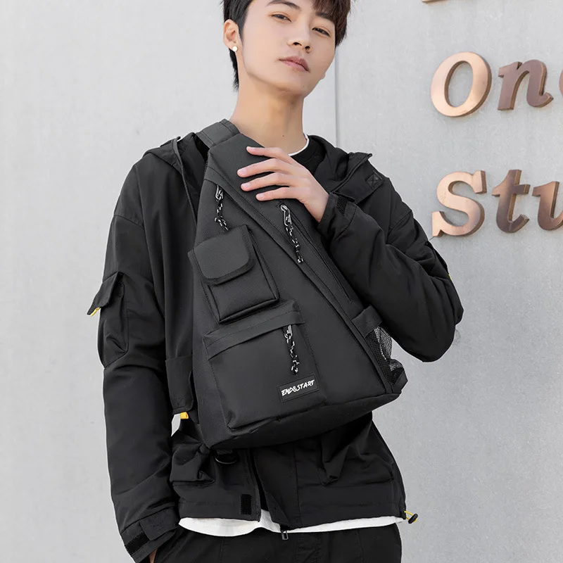 Harajuku Chest Bag Men Shoulder Bag Functional Workwear Large Capacity Chest Bags For Men Crossbody Shoulder Bag Sling Back Pack