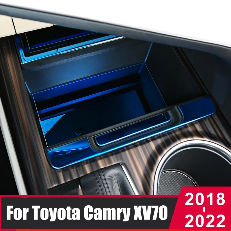 

Автомобильная центральная консоль коробка для хранения укладка Tidying контейнер Крышка Накладка для Toyota Camry XV70 2018-2020 2021 2022 2023 аксессуары