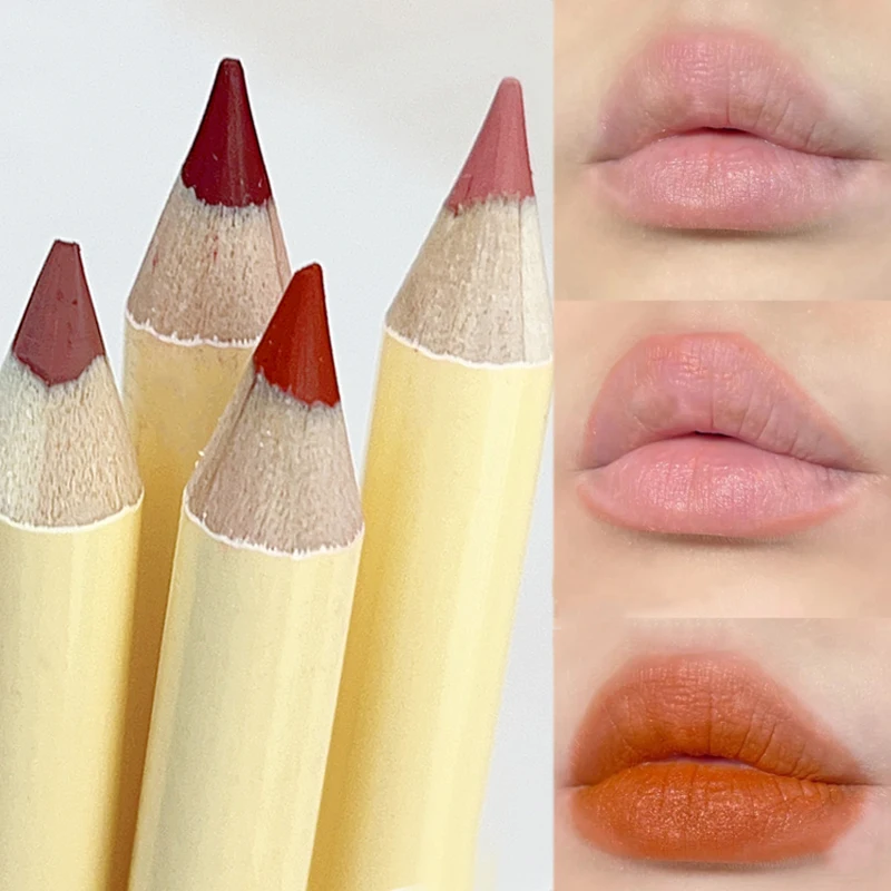 Nude Pink Matte Lip Liner Wodoodporna konturująca aksamitna szminka Gładka, trwała, nieprzywierająca filiżanka Kredka do ust Makijaż ust Comestic