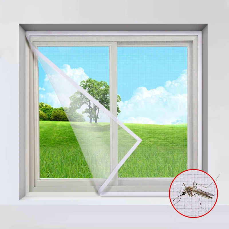 

Anti-mosquito window screen self adhesive window mosquito net summer insect proof door mosquitonet for windows Customizable size