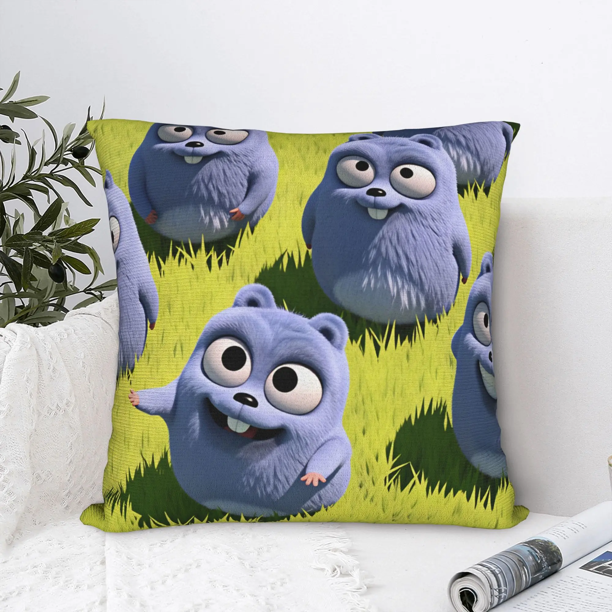 Pillow Cover Grizzly and Lemmings Custom Cushion Cover  Retro Trendy Pillow Case For Sofa Home Decorative Pillowcases