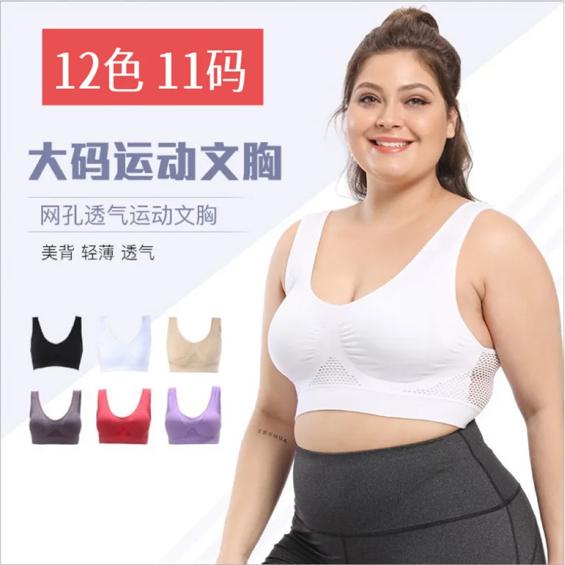 sports-braCross-border plus-size breathable perforated sports bra with hollow mesh for running and yoga