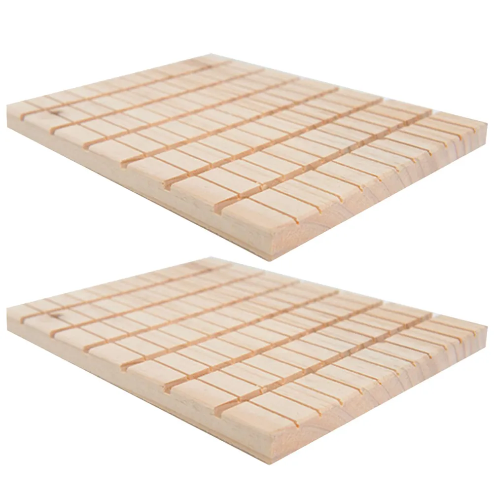 2Pcs Wooden Rabbit Grinding Board Premium Natural Wood Small Pet Scratching Plate for Rabbits Hamsters Ferrets Hedgehogs Guinea