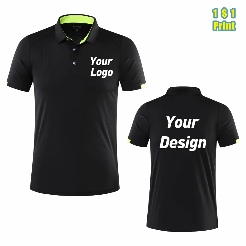 Quick-Drying Breathable Sports Polo Shirt Custom Logo Print Embroidery Design Company Brand Fashion 8 Colors Tops S-6xl  2025