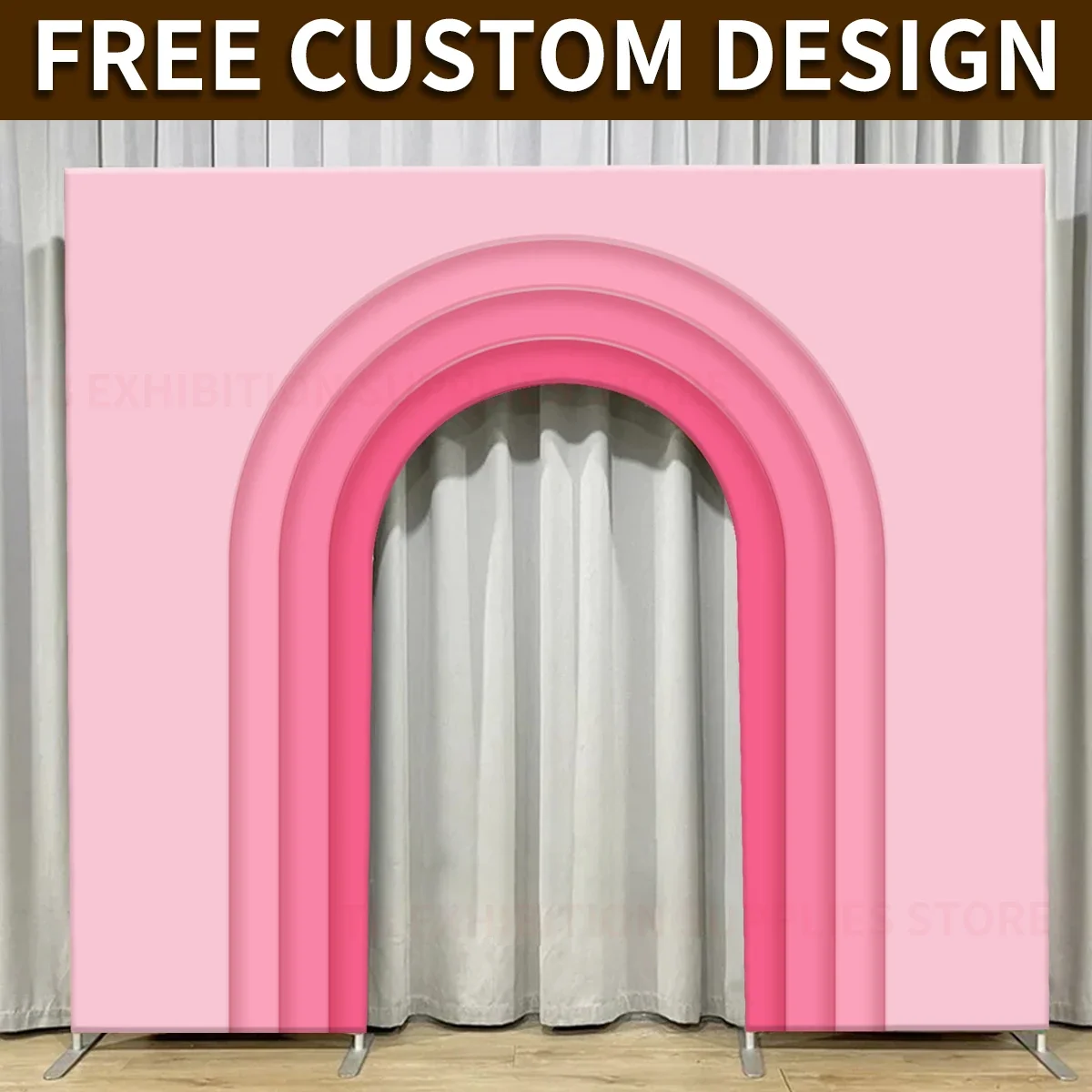 

10ft/3m Aluminium welcome Arch Backdrop Stand cover Double-sided printable Rainbow Gradient Backdrop Open Door frame Party Decor