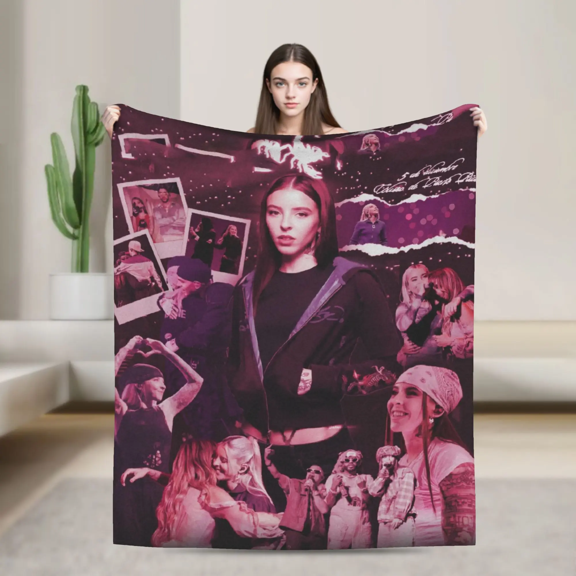 Young Miko 2025 NEW Blanket  Airplane Travel Flannel Throw Blanket For Outdoor Warm Custom Quality Bedspread Birthday Present