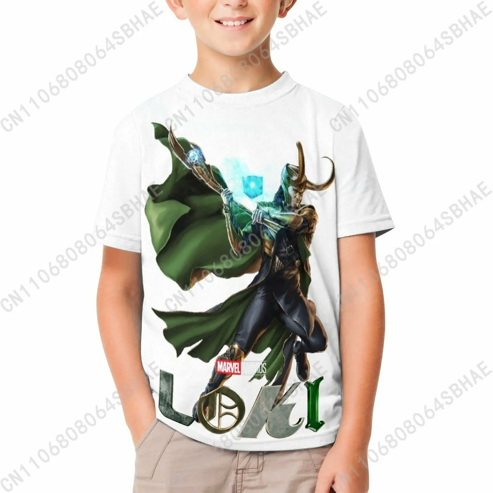 

Marvel Loki T Shirt Boy Girl Short Sleeve Print Cotton TShirt Comfortable Crew Neck Children Child Tee Cosplay