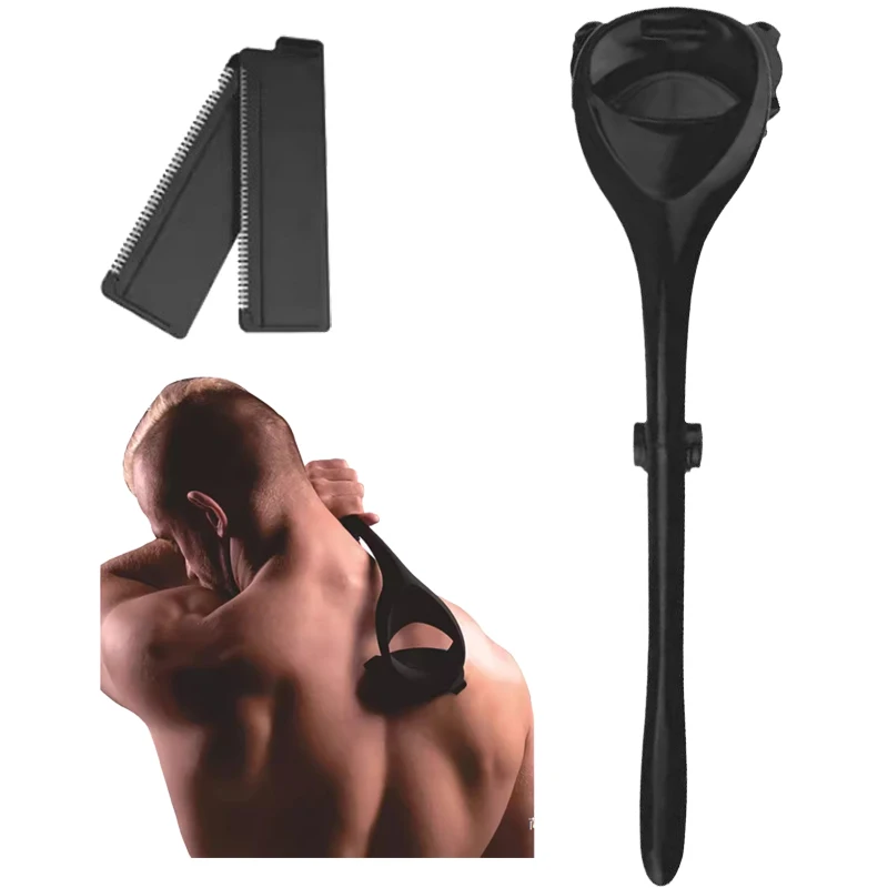 New Men's Painless Back Shaver Hair Remover for Men Epilator Shaver Back Face Long Handle Portable Foldable Shaver Body Care