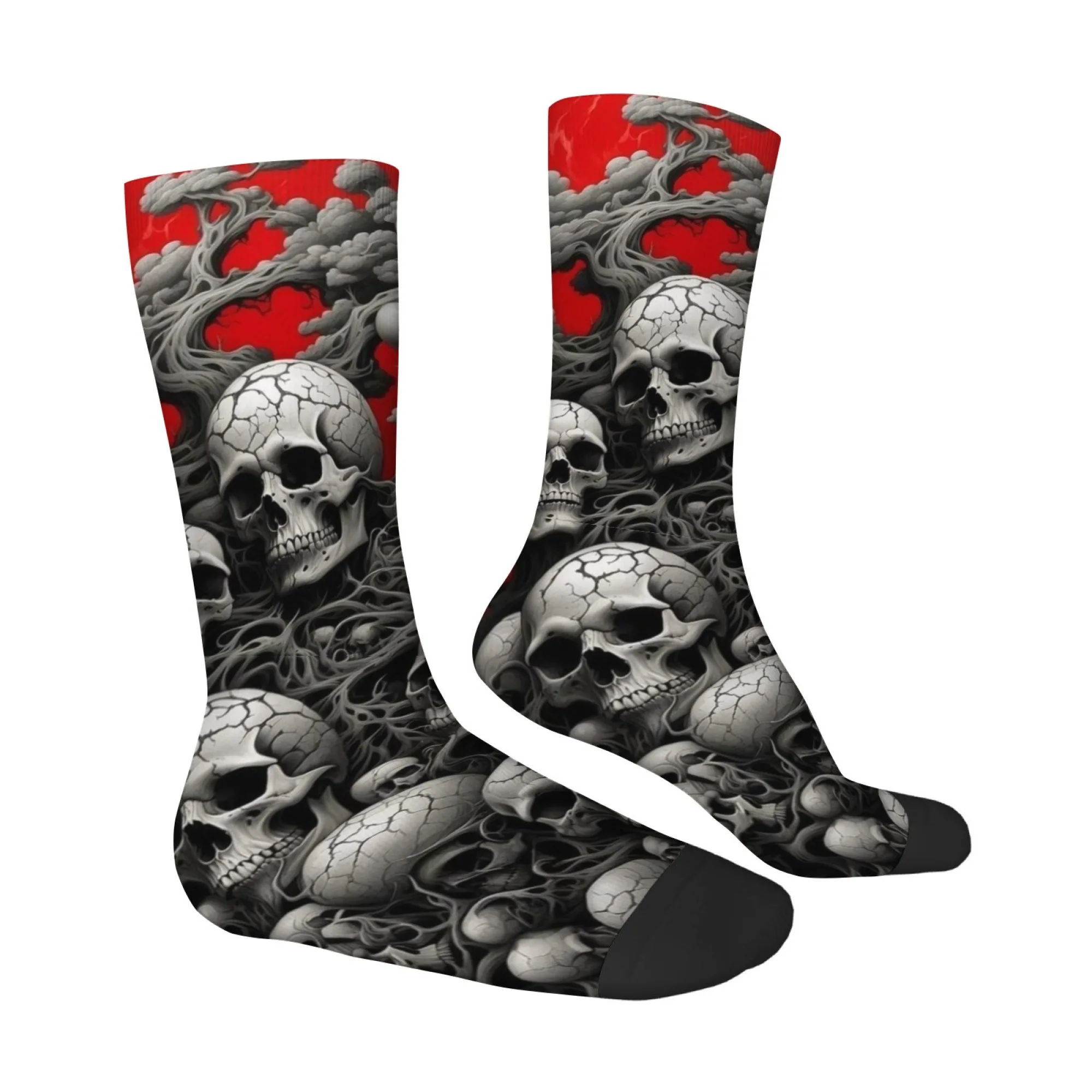 Men's Socks with A Creepy Vine Skull Tree Print Comfortable Skin-friendly Socks Street Hip-hop Quirky Novel Skateboard Socks