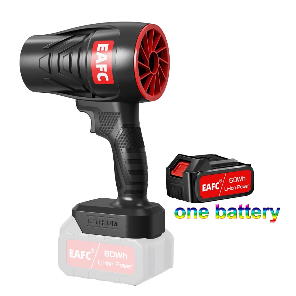EAFC 300 W leistungsstarker Luftgebläse-Turbolüfter mit Schub zum Reinigen von gefallenen Blättern, Schnee und Sand mit 21-V-Makita-Akku