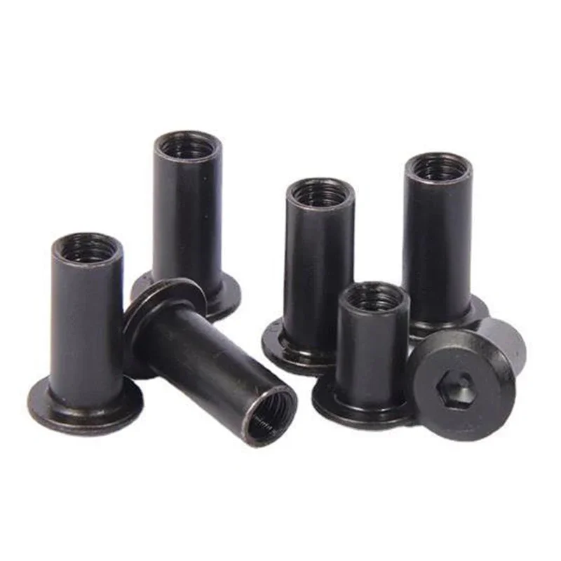 10-20 قطعة/الوحدة M3 M4 M5 M6 M8 الصلب الأسود الأثاث الجوز كبير شقة عرافة المقبس رئيس برشام موصل إدراج المشتركة كم غطاء بعقب #5