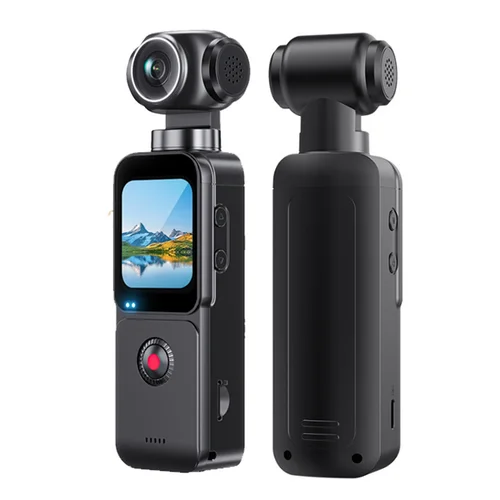 Imagen 1 del producto Cámaras de acción 4K de 64 MP Cámara deportiva antivibración 270 ° Videocámara de bolsillo giratoria automática con detección facial, cámara Digital Vlog, grabadora de vídeo