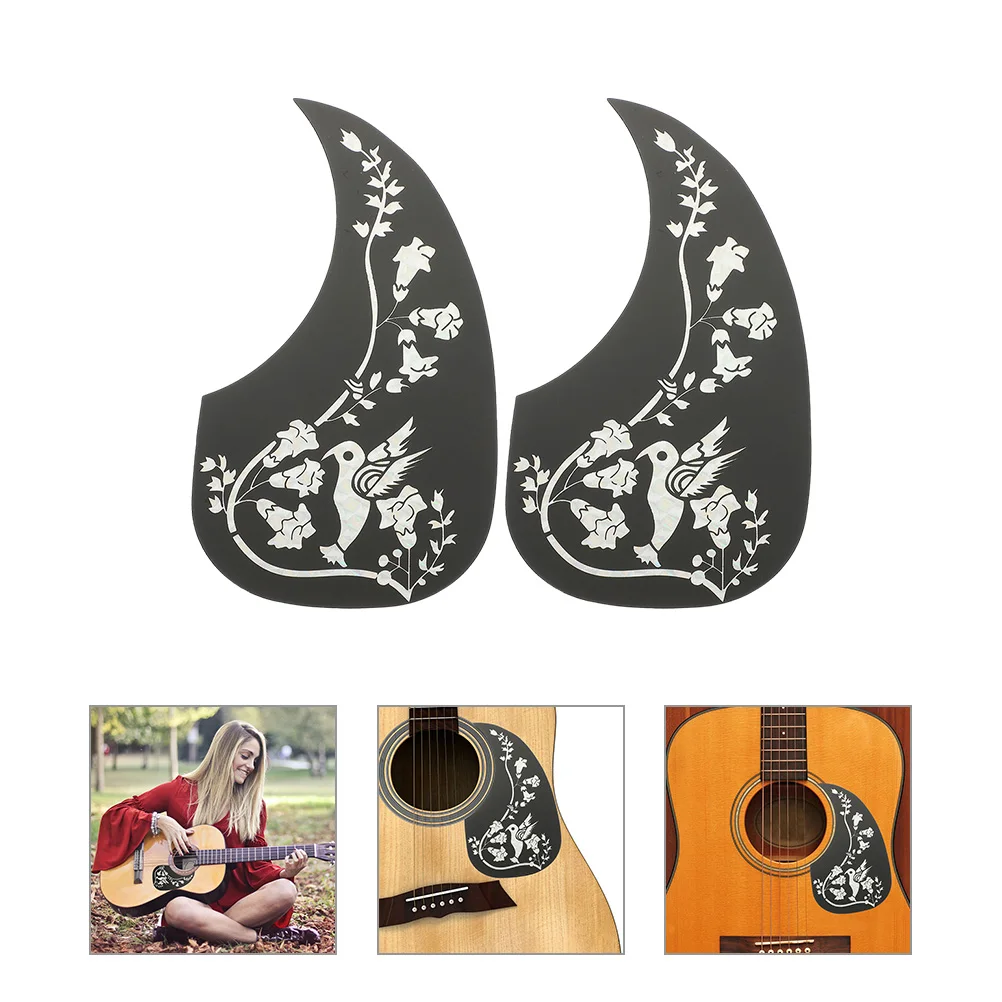 

2 Pcs Protection Board Guitar Accessories Wooden Acoustic Self-adhesive