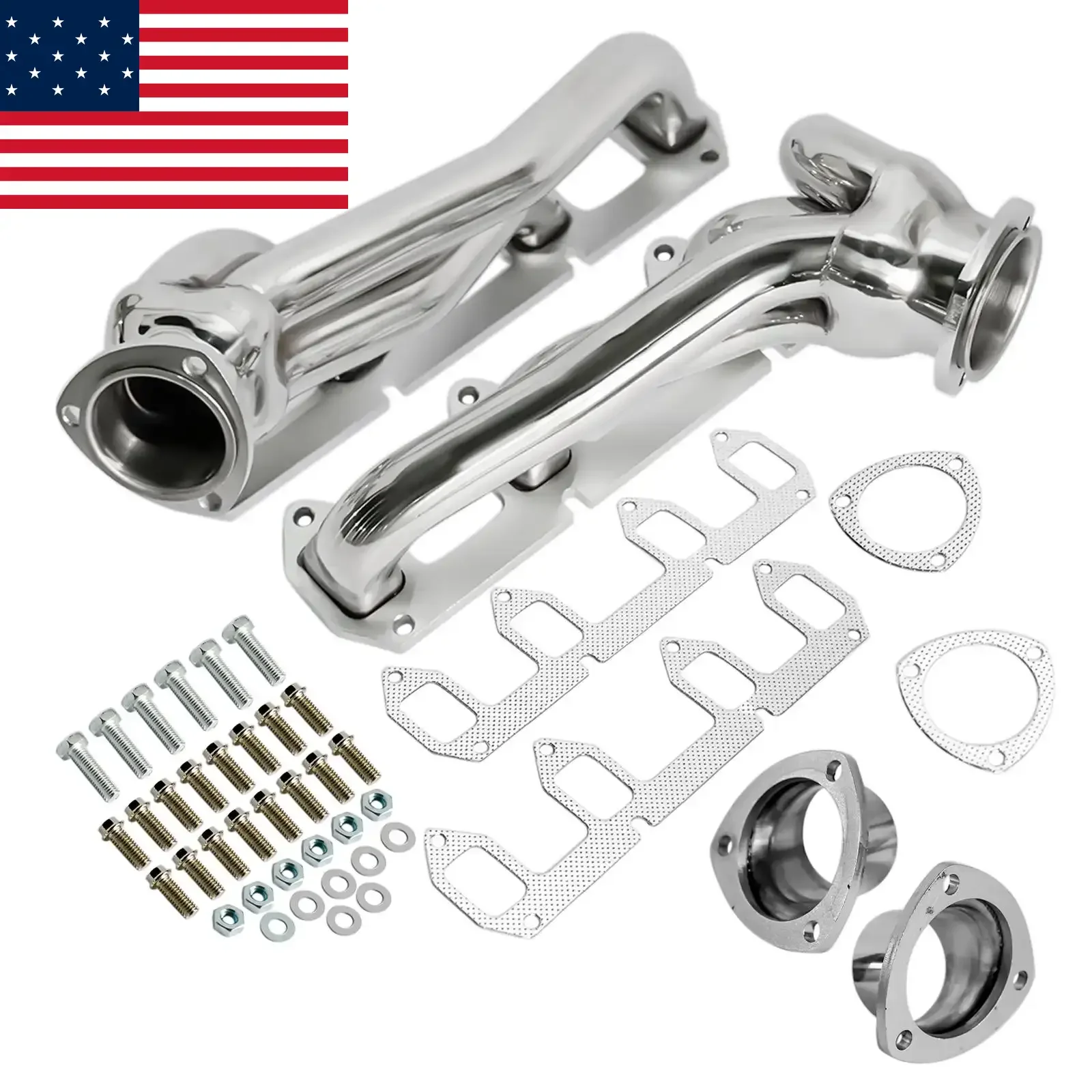 AP03 Stainless Shorty Hugger Exhaust Headers for Ford Big Block FE 330/360/390/428
