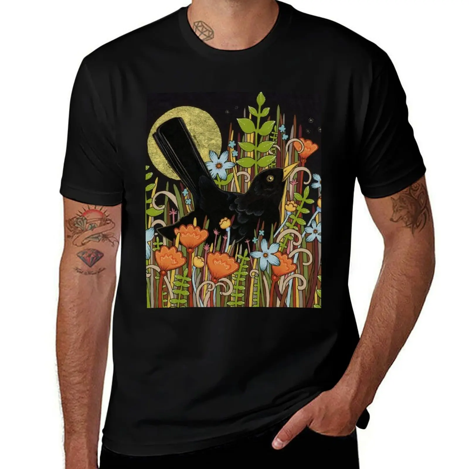 Blackbird T-Shirt Comfortable Basic Crew Neck Tee T-Shirt
