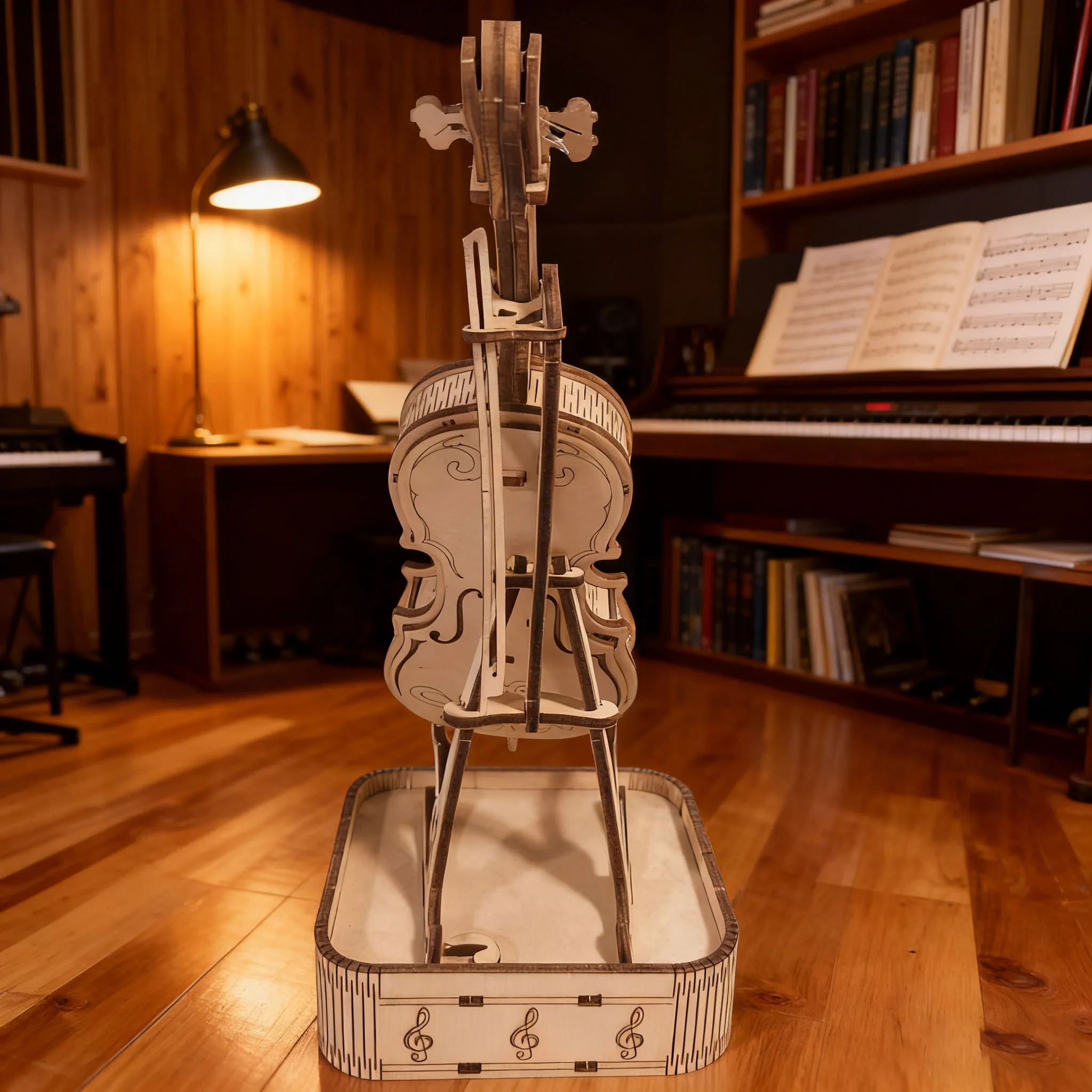 3D Puzzle, Wooden Cello Model Kit, DIY Handcrafted Assembly Set, Educational Hobby, Enhances Manual Dexterity