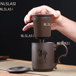 Chinese Yixing Purple Clay Teacups Raw Ore Handmade Master Cup Household Drinkware Chinese Teaware Supplies with Filter