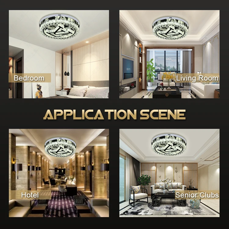 Indoor Decorative Lighting Round Modern Crystal Ceiling Led Light
