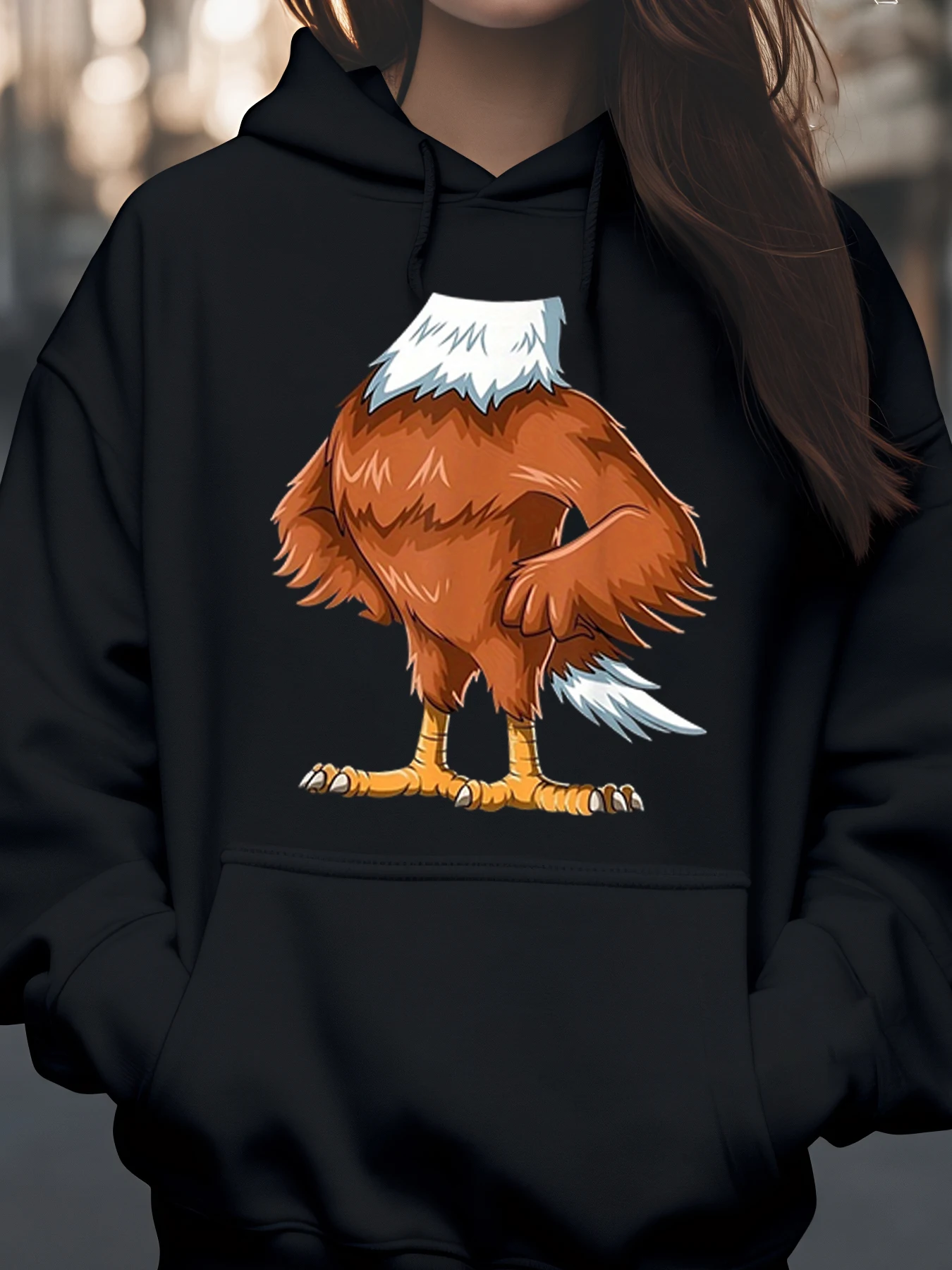 

Толстовка с принтом Eagle Back View для повседневной одежды унисекс на Хэллоуин