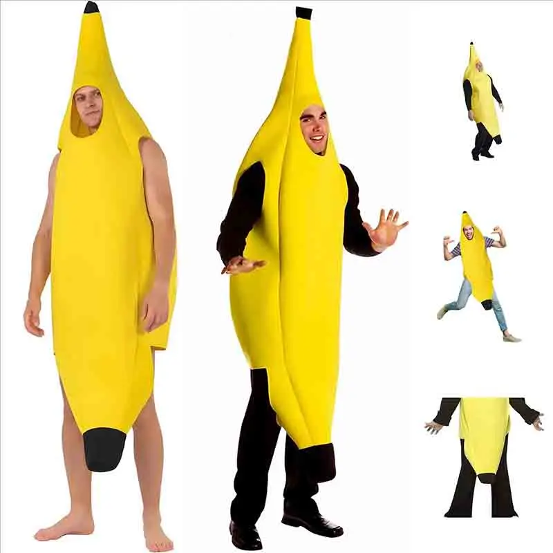 Halloween Banana Costume Fruit Outfit Stage Performance Clothes Parent Child Matching Kindergarten Role Play Decoration