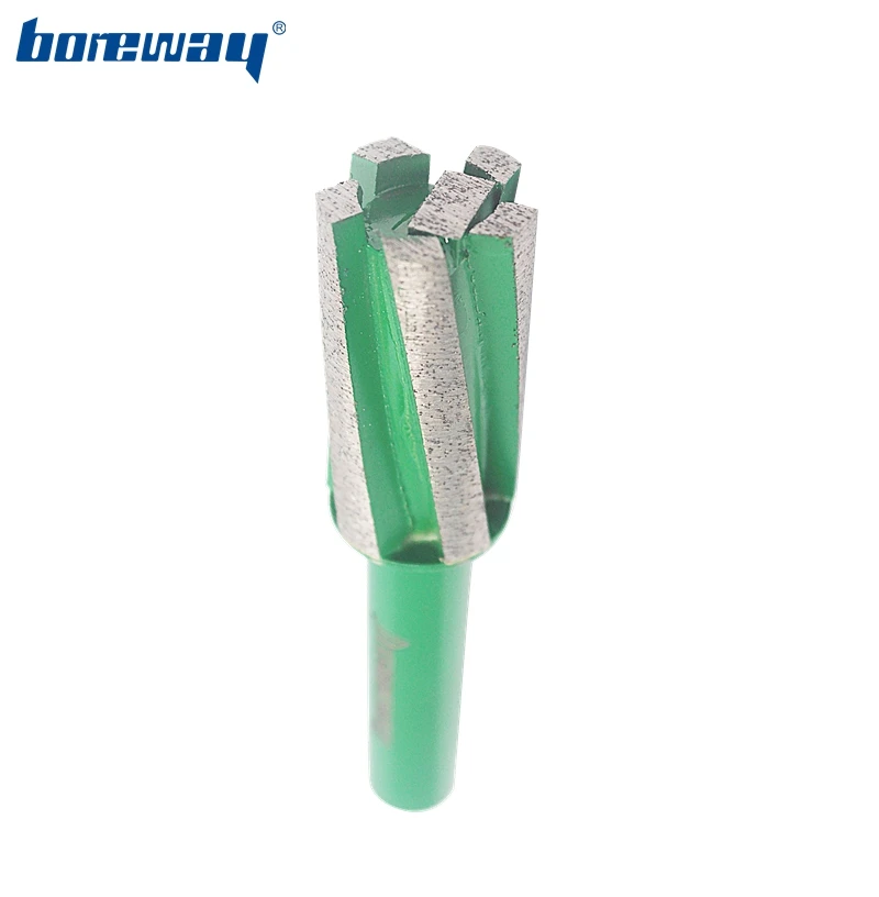 

Boreway 1PC Diamond Finger Bits D20*40T*12B Grit #100 Segment Diamond Finger Milling Bit With Shaft For Grinding Granite Counter