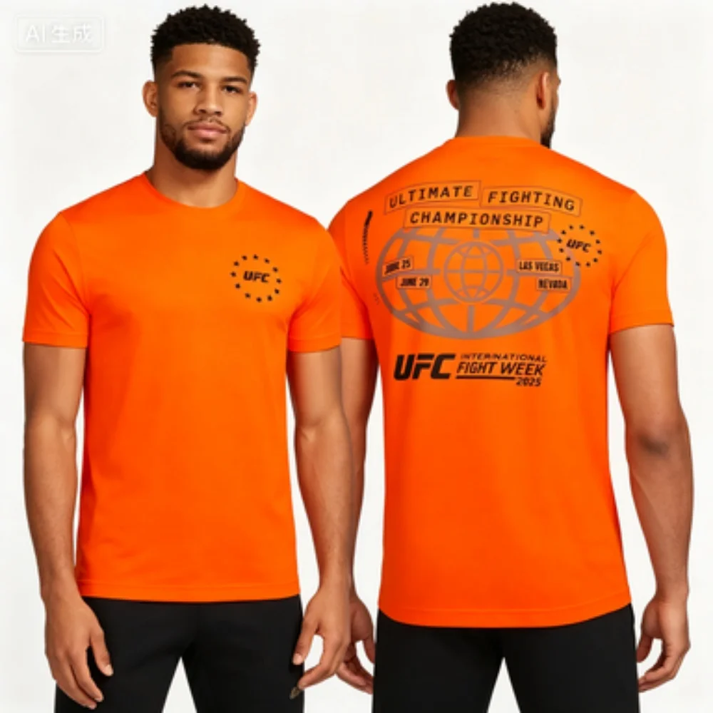 International Fight Week 2025 Themed Short-sleeve T-shirt Round Neck Comfortable Breathable for Fans