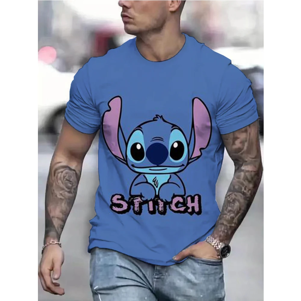 Cartoon Disney T-Shirts Lilo und Stitch Kawaii Anime 3D Print Street Männer Frauen Mode Übergroßen T Shirt Kinder Tees Tops