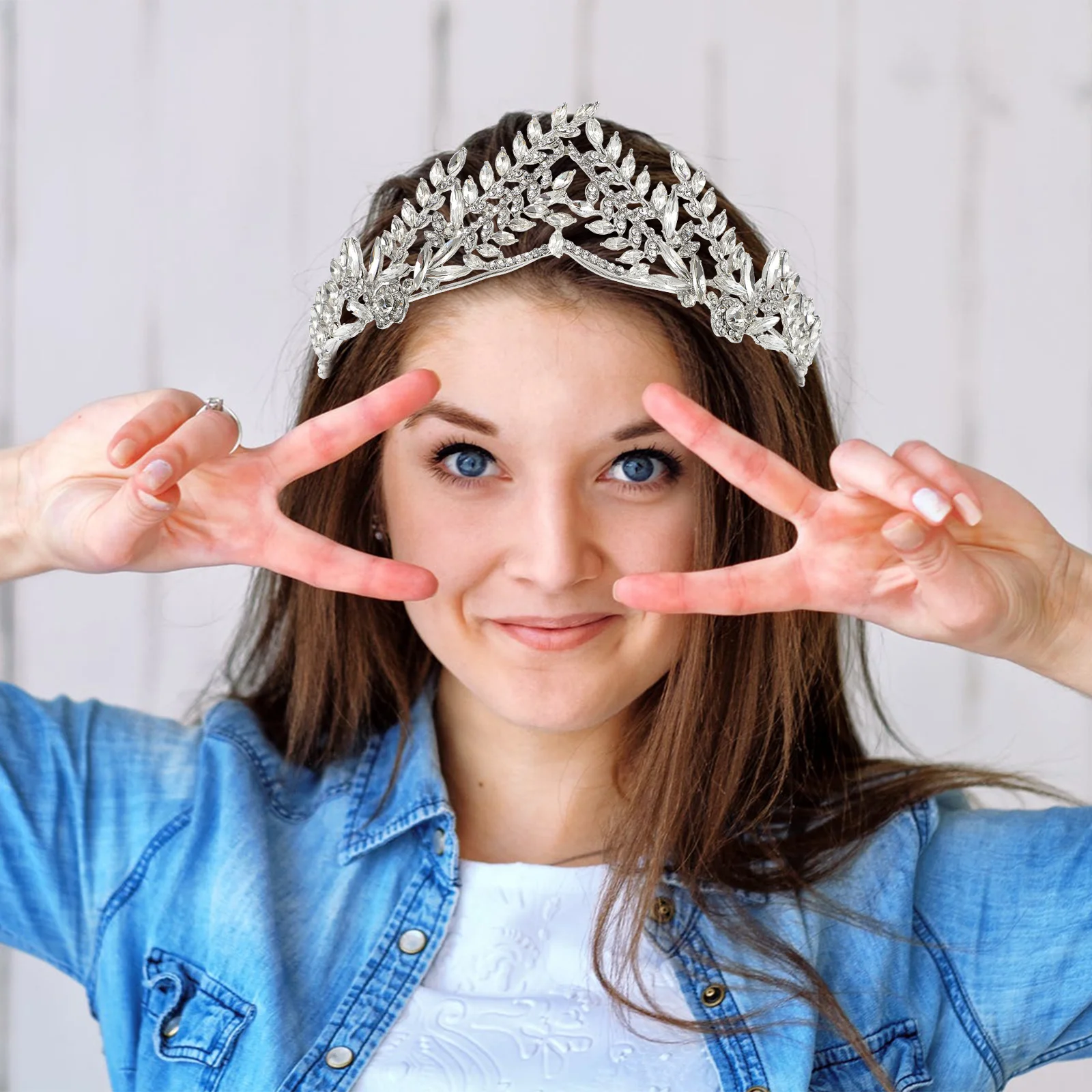 

Свадебная повязка на голову со стразами и листьями, аксессуары для волос, элегантный головной убор, корона невесты, свадебная повязка на голову, свадебный головной убор