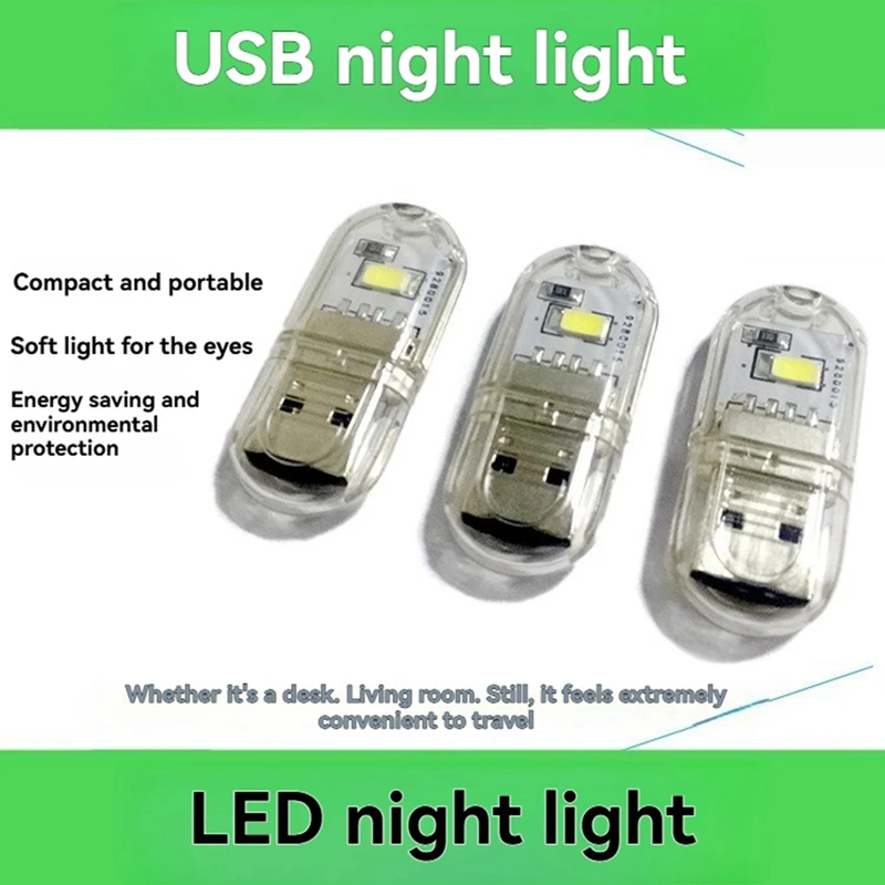 USB LED Plug Lamp For Power Bank, Computer Mini Book Light Portable Night Light For Laptop Reading Warm Light