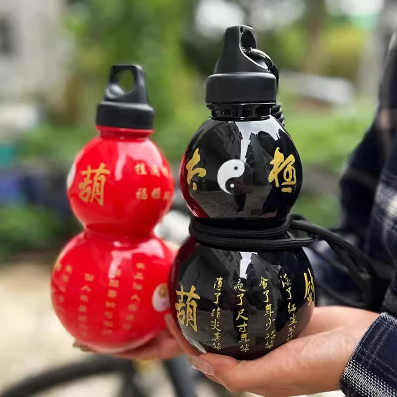 750/730ml Gourd Water Bottle Large Capacity Water Gourd Kettle Chinese Retro Style Leakproof Water Jug For Outdoor Sport