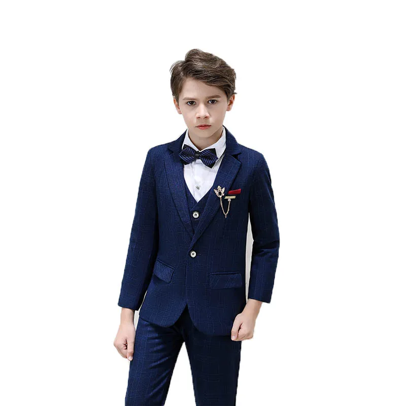 Prince Kids Spring Evening Dress Children Dance Costume Flower Boys Wedding Suit Teeanger Formal Party Photograph Clothing Set