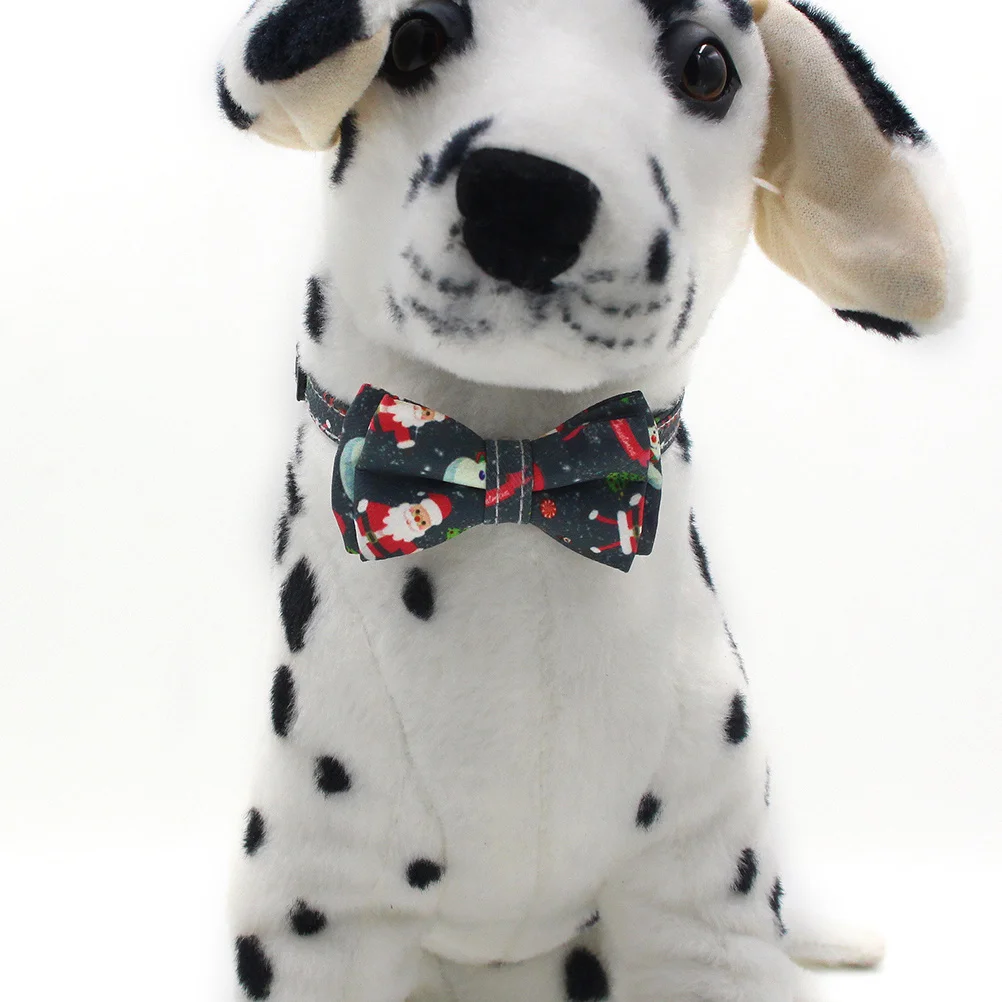 

2Pcs Santa Claus Christmas Cat Collar Bowtie Pet Supplies Dog Collar Festive Theme for Holiday Decoration Pet Supplies