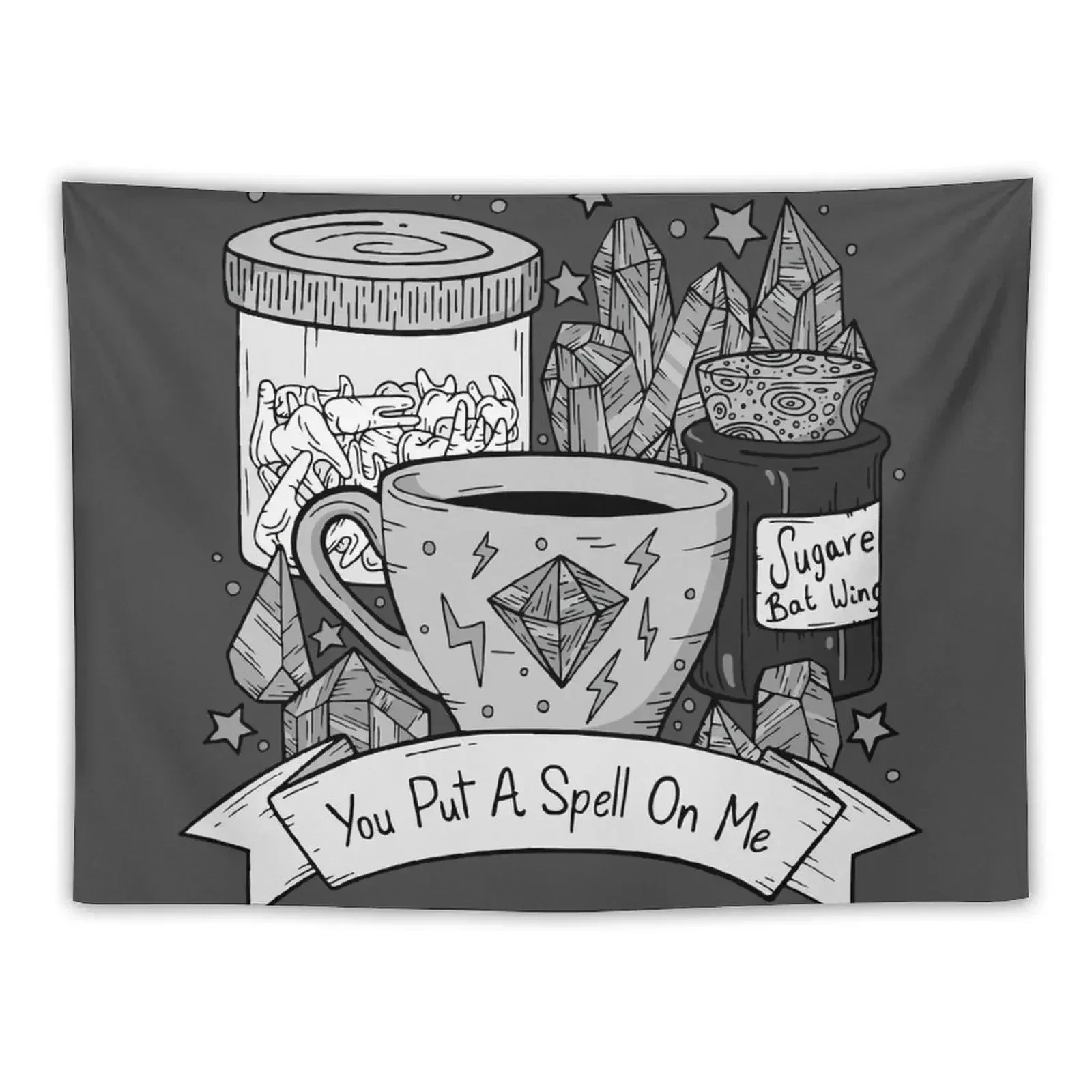 You Put A Spell On Me - Coffee Illustration Tapestry Home Decorators Aesthetic Room Decor Korean Decoration Wall Tapestry