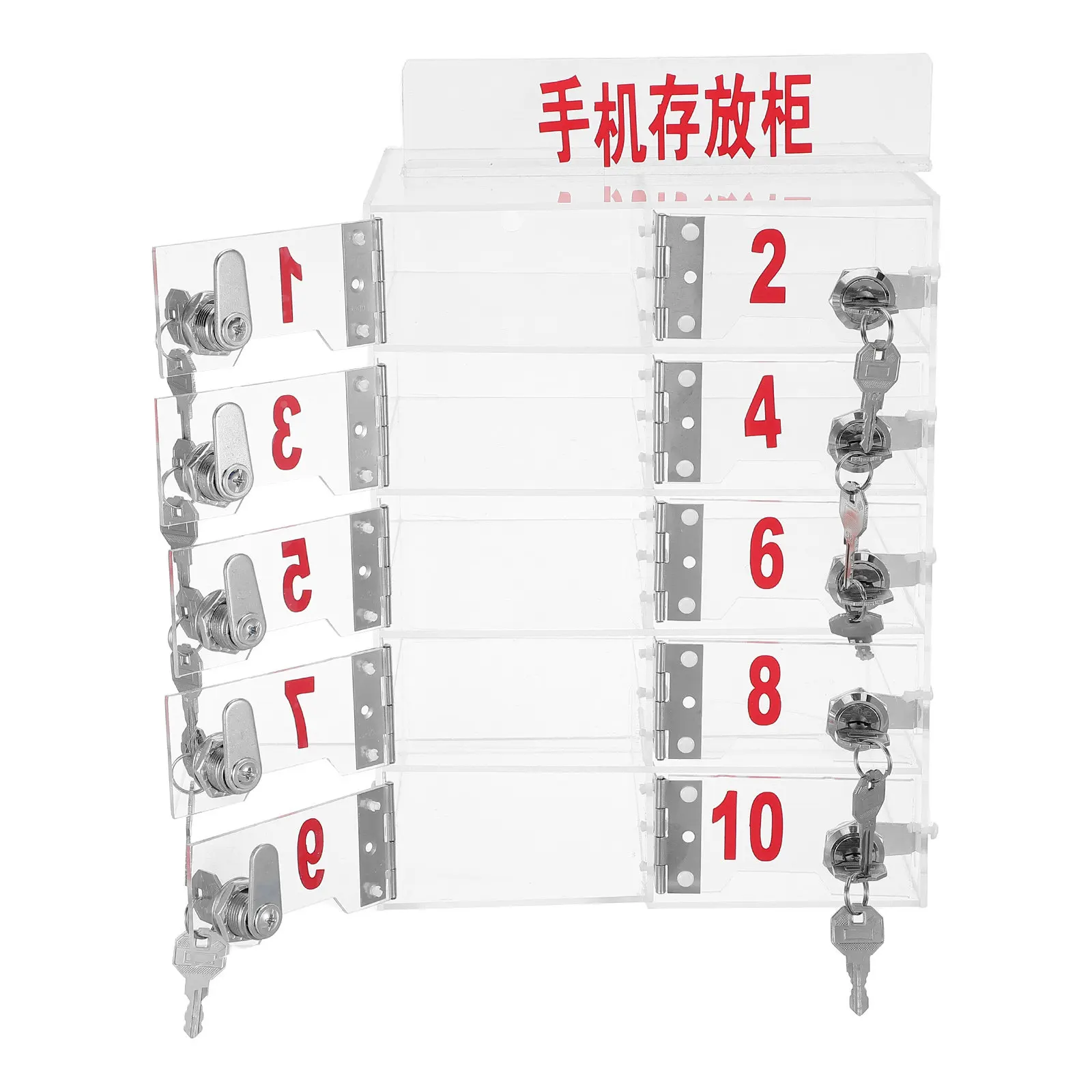 10-slots-acrylic-cell-phone-locker-lockable-storage-cabinet-door-keys-office-classroom-gym-clear-mobile-phone-lock-box