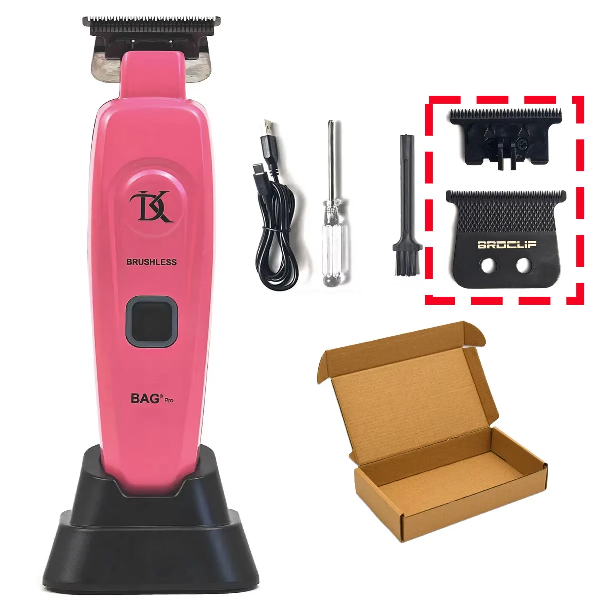 BRDCLIP 7500 RPM Borstelloze Motor Professionele Tondeuse Kapper Haar Snijmachine Kit Salon Tondeuse voor Mannen 106 078