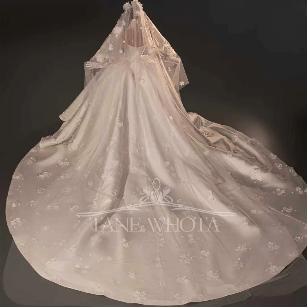 Strapless Sleeveless Wedding Dress Appliques Ball Gown Customizable Vestidos De Boda