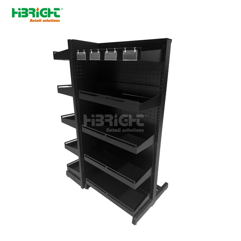 custom.Commercial Checkout Counter Display Metallic Black Supermarket Cash Register Display Rack with Hanging Sign