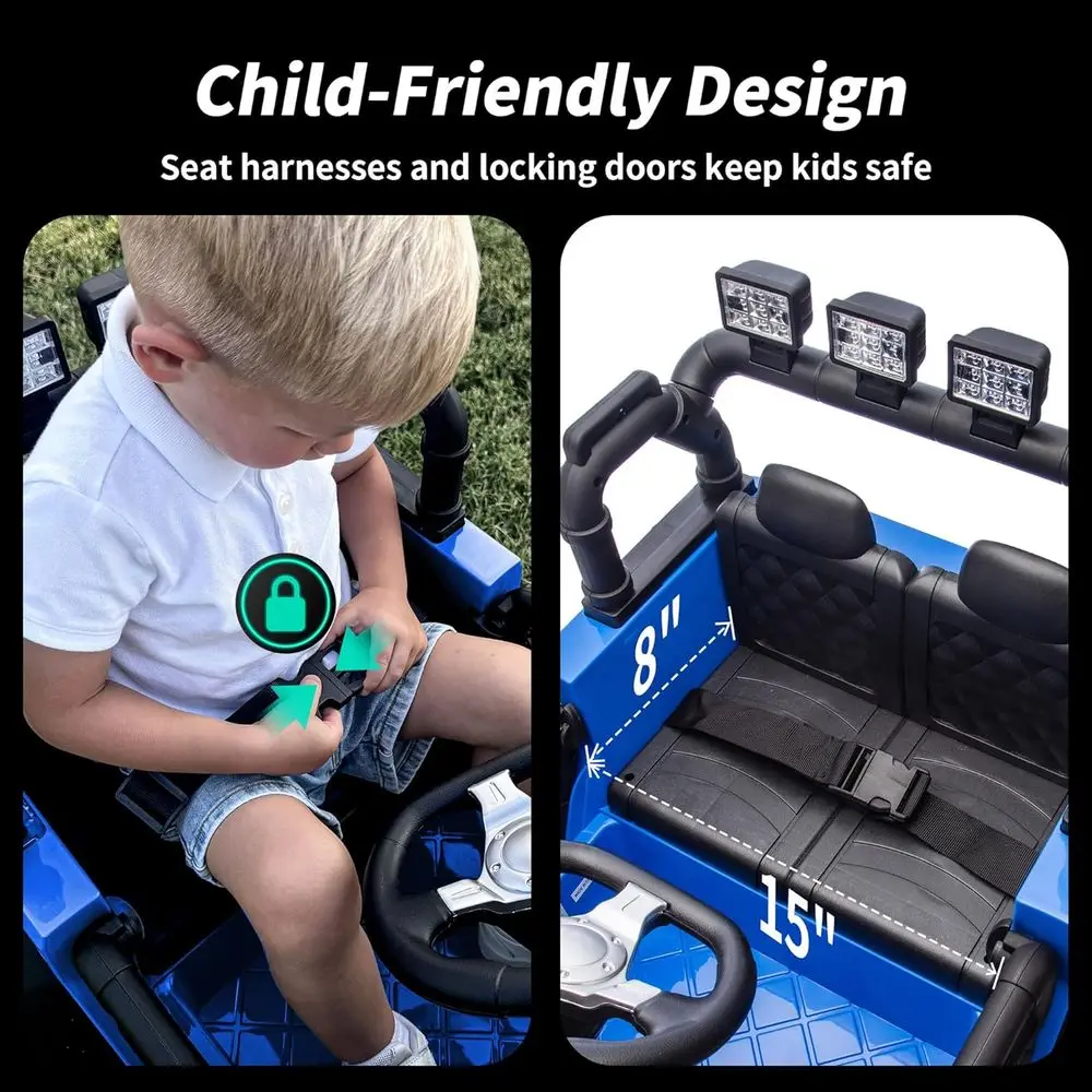 24V Kids Ride on Toy, Kids Electric Vehicles Car Ride on Car Truck for Toddlers 3-5 with Remote Control, 2x200W Motor - Blue