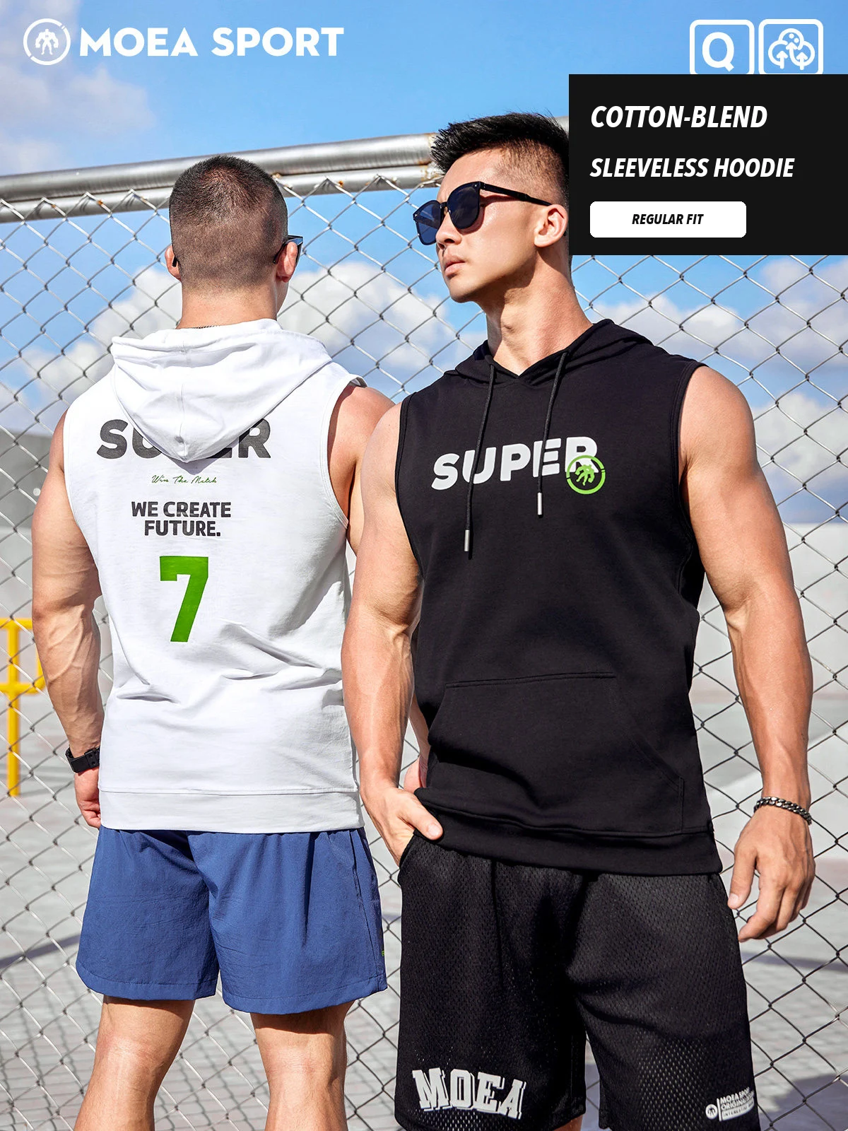 American style Streetwear Sleeveless Men's Hoodie Letter Print Fitness Exercise Men's Clothes Summer Muscle Boy Gym Vest Cotton