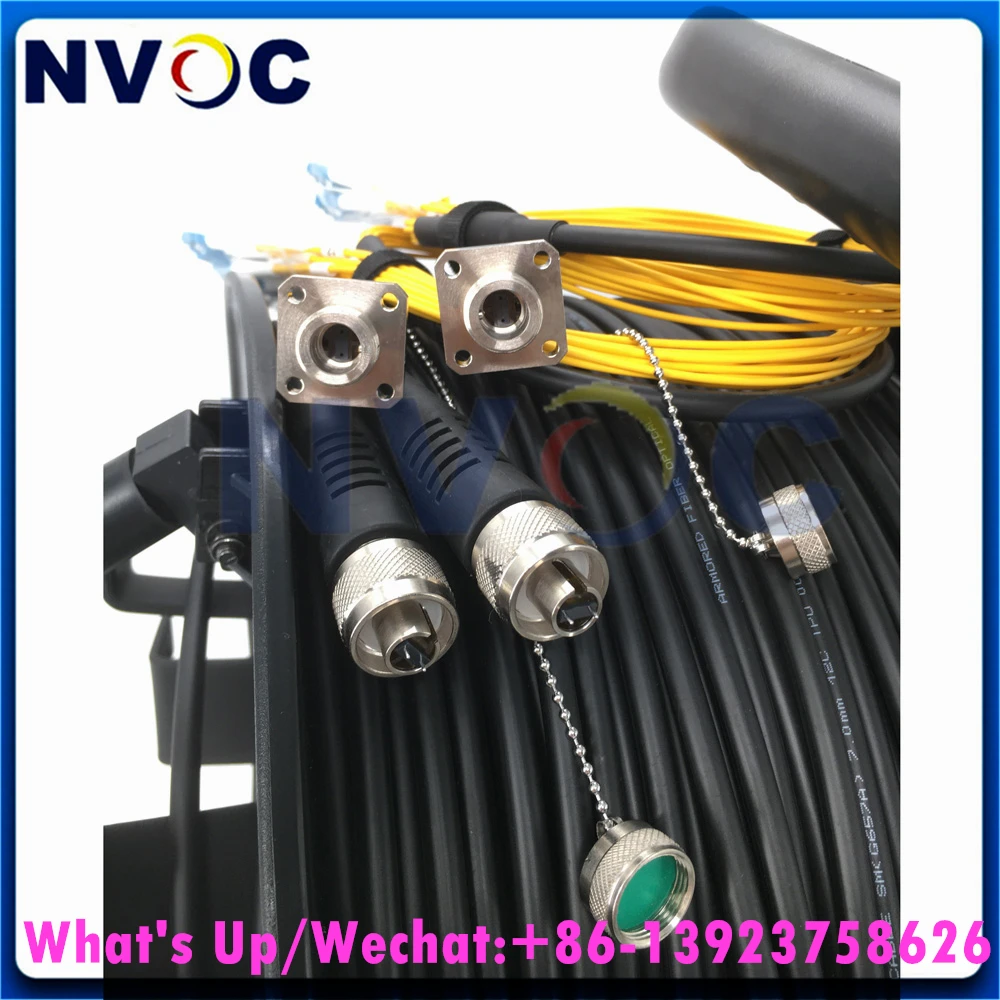 12 Kerne G657A1, 12C, 7,0 mm Mini-TPU-gepanzertes Kabel, 250 m, ODC-MPO-Rund auf ODC-MPO-Stecker mit PCD380-Rolle und 2 Stück ODC-MPO-Buchse auf LC