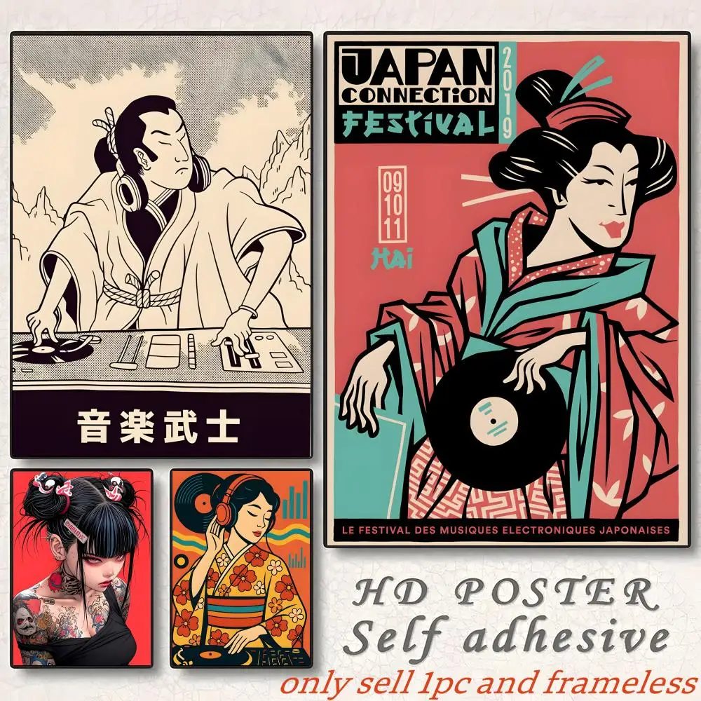 Classic Geisha Music Bar Decoration Poster Gift with prints Home bedroom living room decoration promotion and display