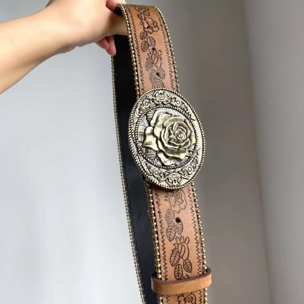 Trendy Metal Heart Waistband Women Vintage Western Style Belt Y2K Aesthetic Accessory For Daily Jeans Dresses Jewelry