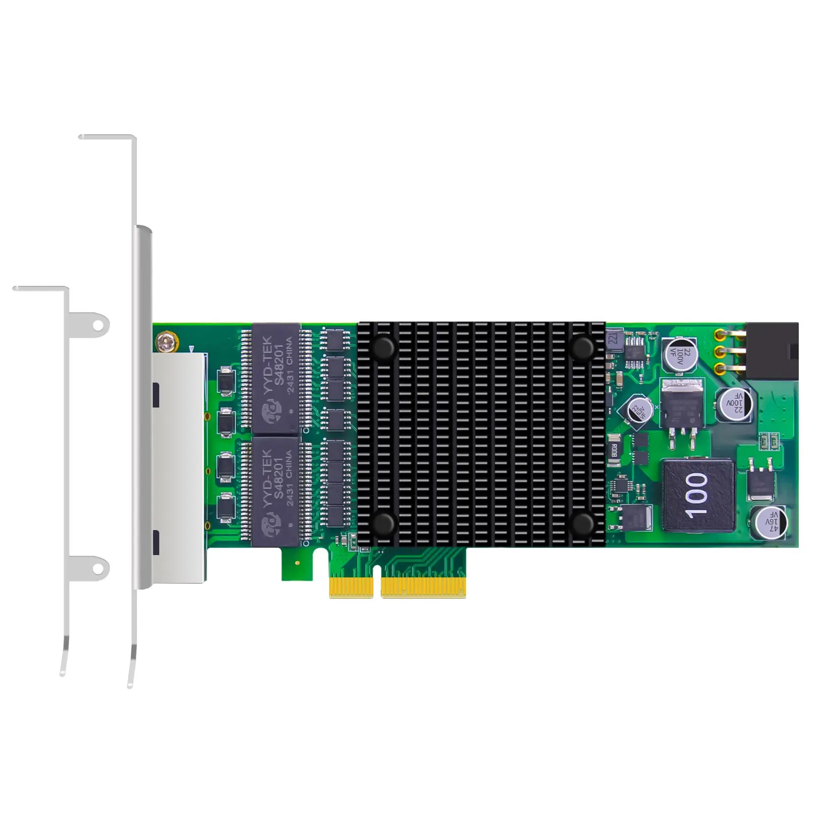 

4-портовая гигабитная сетевая карта PoE+ с защитой от перенапряжения для наружной установки, сетевой порт Ethernet RJ45, интерфейс PCIE 2.0 X4