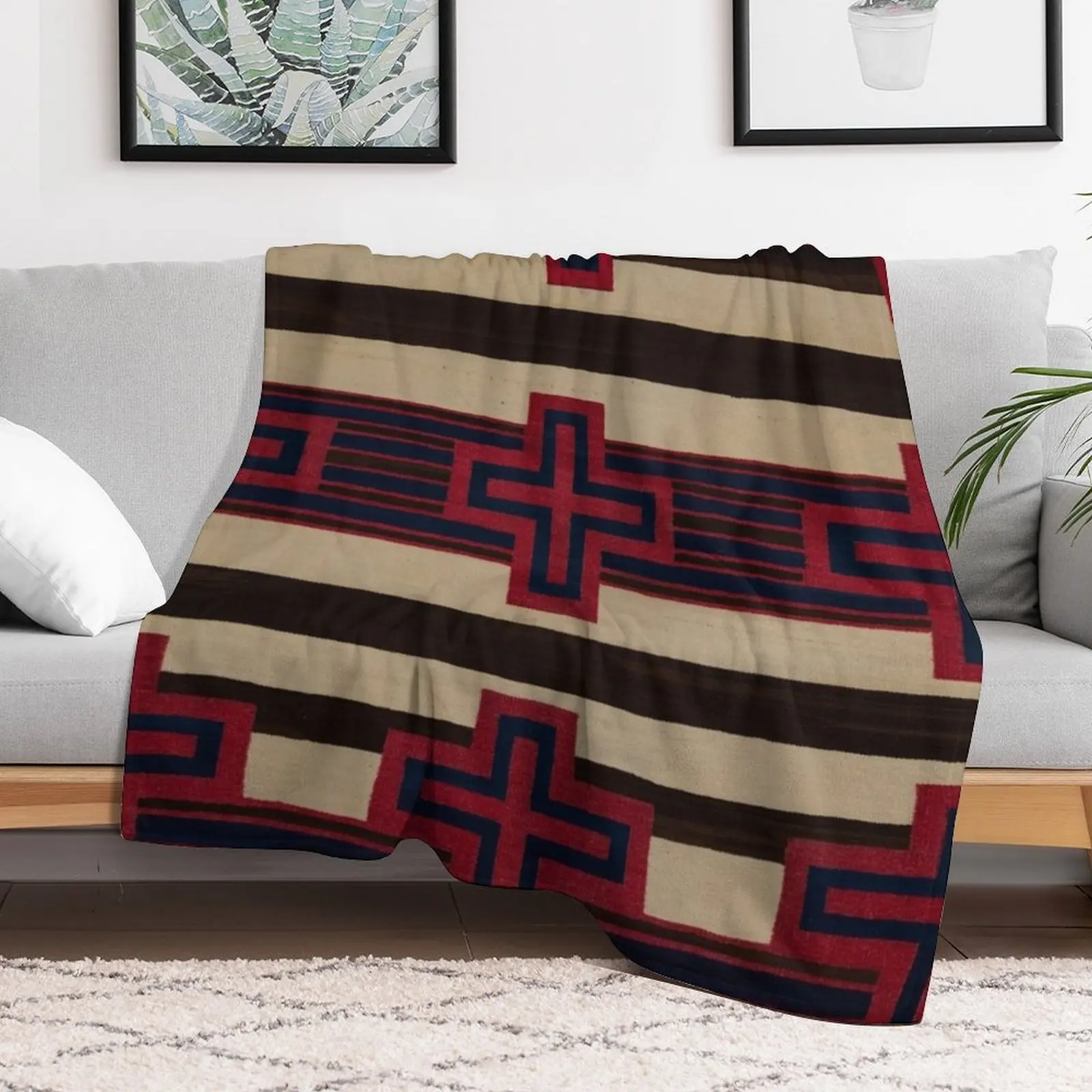Indigenous Designs VI Chief's Blanket Navajo Weavings Throw Blanket Reusable Durable Soft Blanket for All Seasons