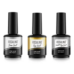 ROSALIND 15ML Gel Nail Polish For Art Manciure Design Lacquer Base Top Matt Soak Off Semi Permanent Pure Color UV Nail Gel