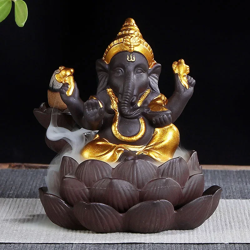

With 10pcs Incense Cones Backflow Censer Ceramic Holder