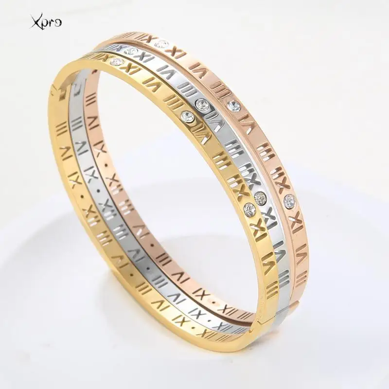 Xpro Roman Numerals Bracelet For Women Stainless Steel Jewelry Accessories Luxury Bracelet Women Fashion