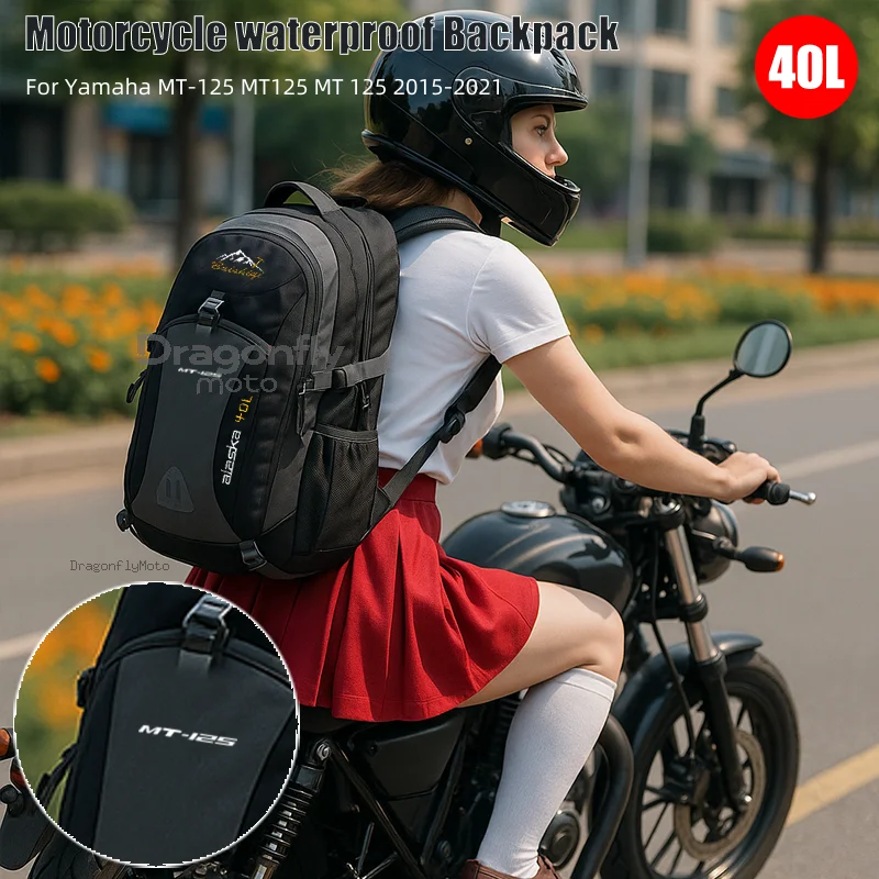 

MT-125 Logo Waterproof Motorcycle Backpack Hiking Lightweight Trekking Fishing Duffel Bag For Yamaha MT-125 MT125 MT 125 2015-
