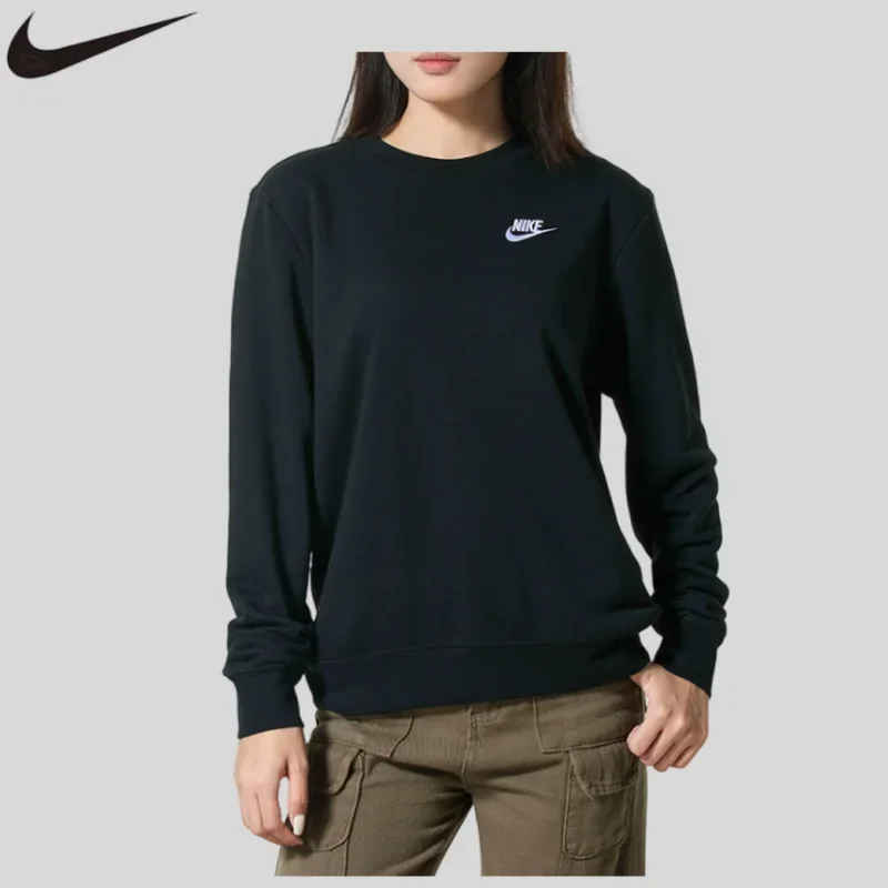 Nike Reflective Logo Sweatshirt Night Running Safety Lightweight Long Sleeve PulloverDQ5474-010 1PCS